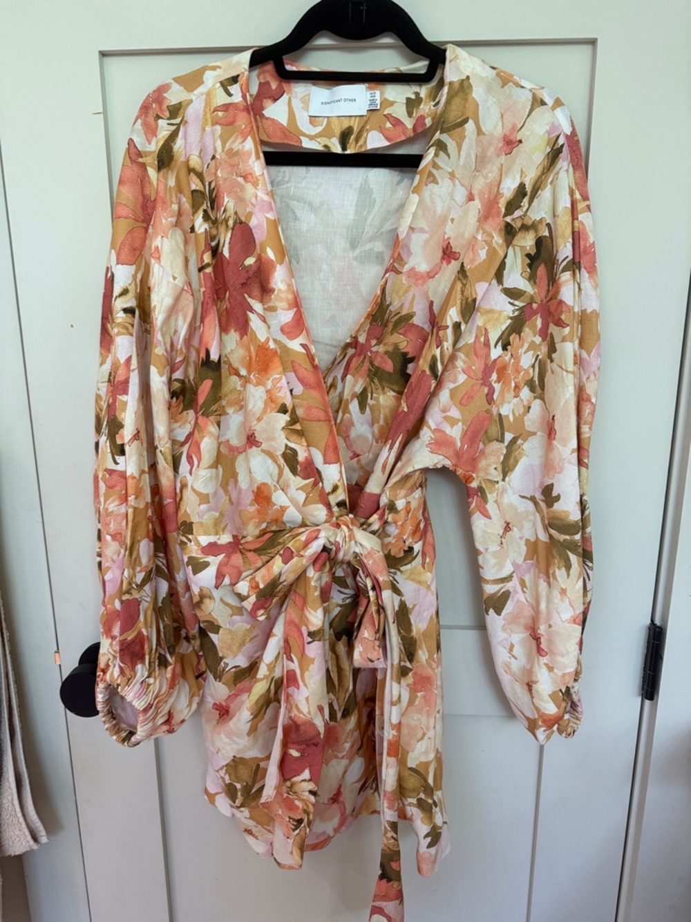 Significant Other Kenna Floral Tie-Waist Wrap dress in Rose Multi